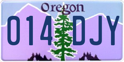 OR license plate 014DJY