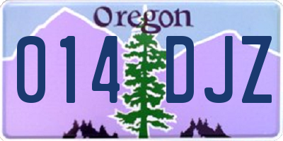 OR license plate 014DJZ