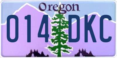 OR license plate 014DKC
