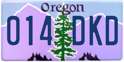OR license plate 014DKD
