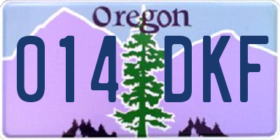 OR license plate 014DKF