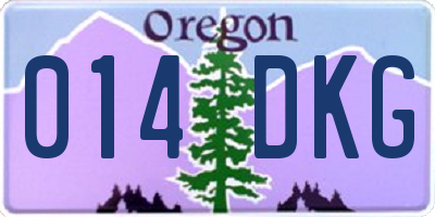 OR license plate 014DKG