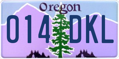 OR license plate 014DKL