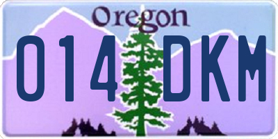 OR license plate 014DKM