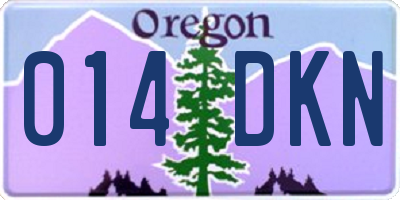OR license plate 014DKN