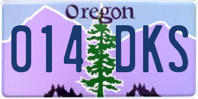 OR license plate 014DKS