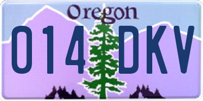 OR license plate 014DKV