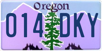 OR license plate 014DKY