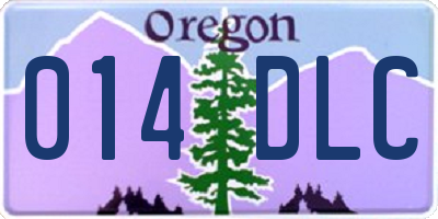 OR license plate 014DLC