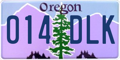 OR license plate 014DLK