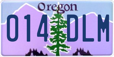 OR license plate 014DLM
