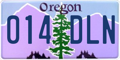 OR license plate 014DLN