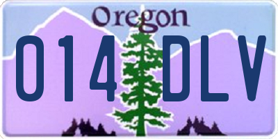 OR license plate 014DLV
