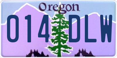 OR license plate 014DLW