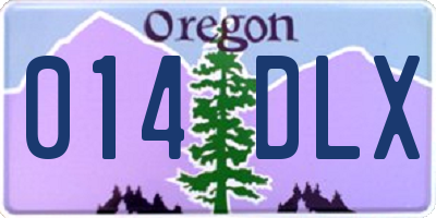 OR license plate 014DLX