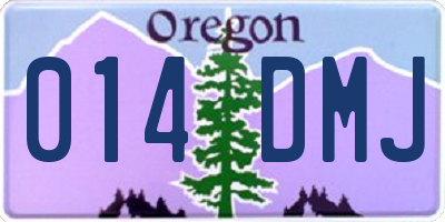 OR license plate 014DMJ