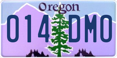 OR license plate 014DMO