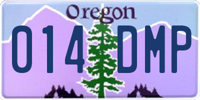 OR license plate 014DMP