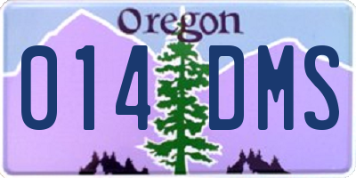 OR license plate 014DMS