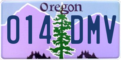 OR license plate 014DMV
