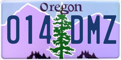 OR license plate 014DMZ