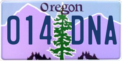 OR license plate 014DNA