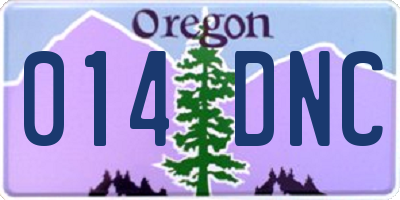 OR license plate 014DNC