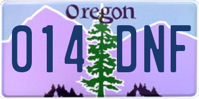 OR license plate 014DNF