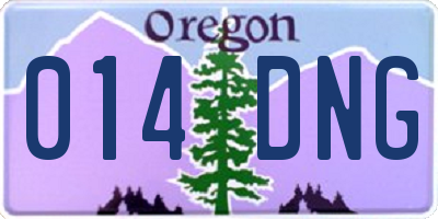OR license plate 014DNG