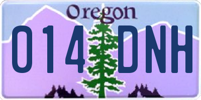 OR license plate 014DNH