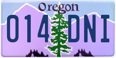 OR license plate 014DNI