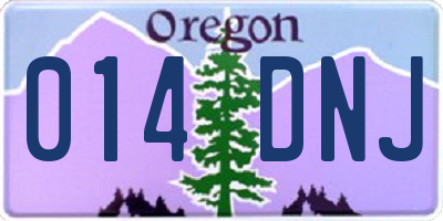 OR license plate 014DNJ