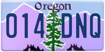 OR license plate 014DNQ