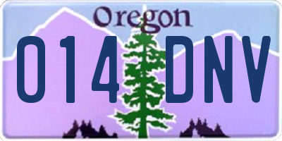 OR license plate 014DNV