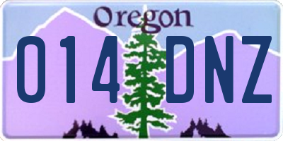 OR license plate 014DNZ