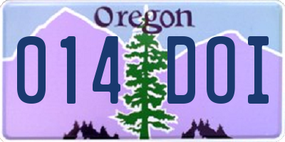 OR license plate 014DOI