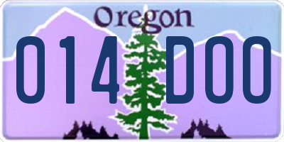 OR license plate 014DOO