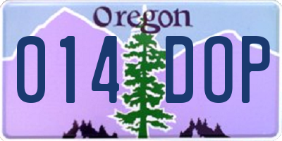 OR license plate 014DOP