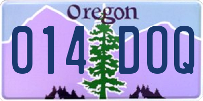 OR license plate 014DOQ