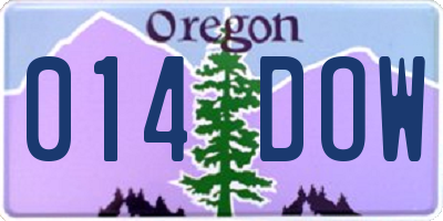 OR license plate 014DOW