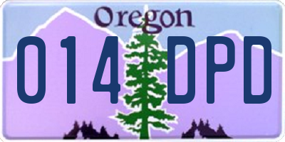 OR license plate 014DPD