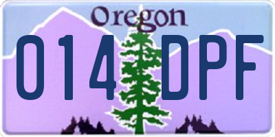 OR license plate 014DPF