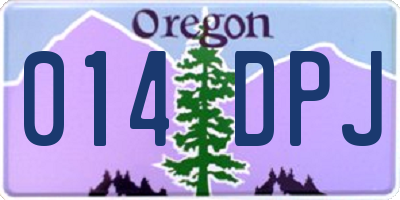 OR license plate 014DPJ