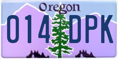 OR license plate 014DPK