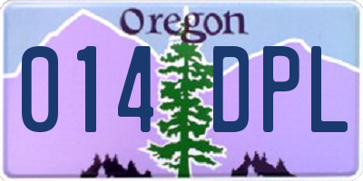 OR license plate 014DPL
