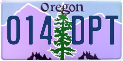 OR license plate 014DPT