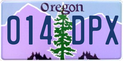OR license plate 014DPX