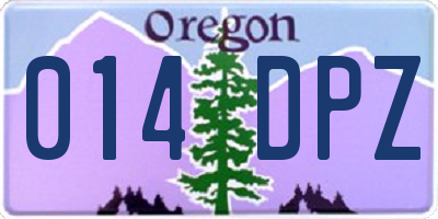 OR license plate 014DPZ