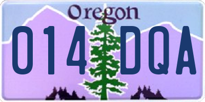 OR license plate 014DQA