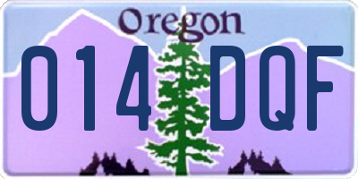 OR license plate 014DQF